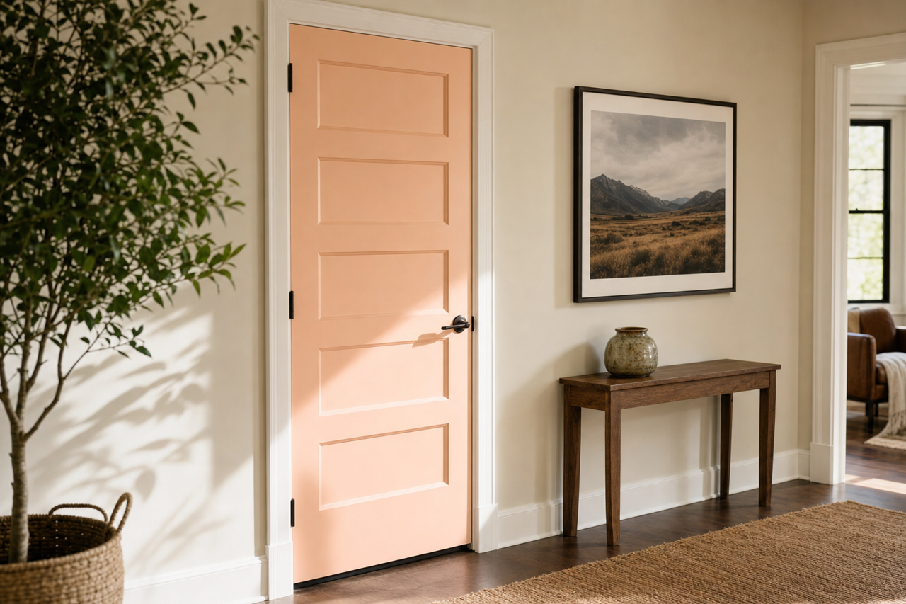 Pink by Benjamin Moore on interior-doors
