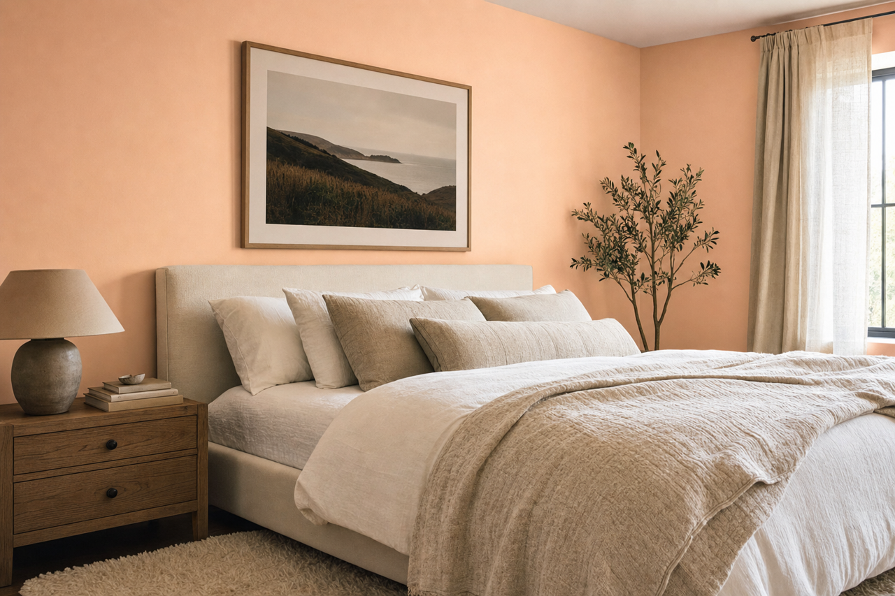 Pink by Benjamin Moore on interiors