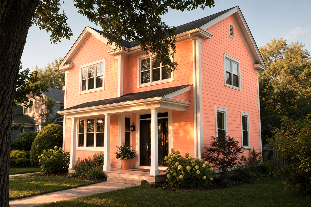 Peachy by Benjamin Moore on exterior