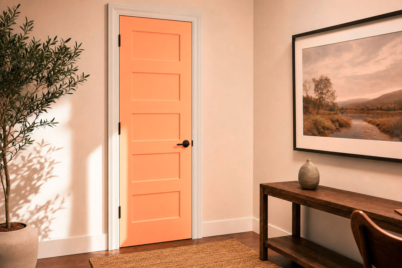 Peachy by Benjamin Moore on interior-doors