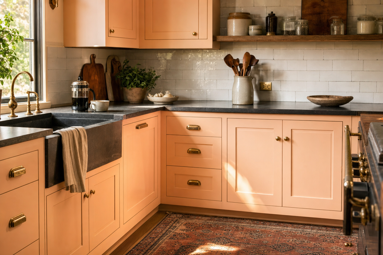 Whispering by Benjamin Moore on cabinets