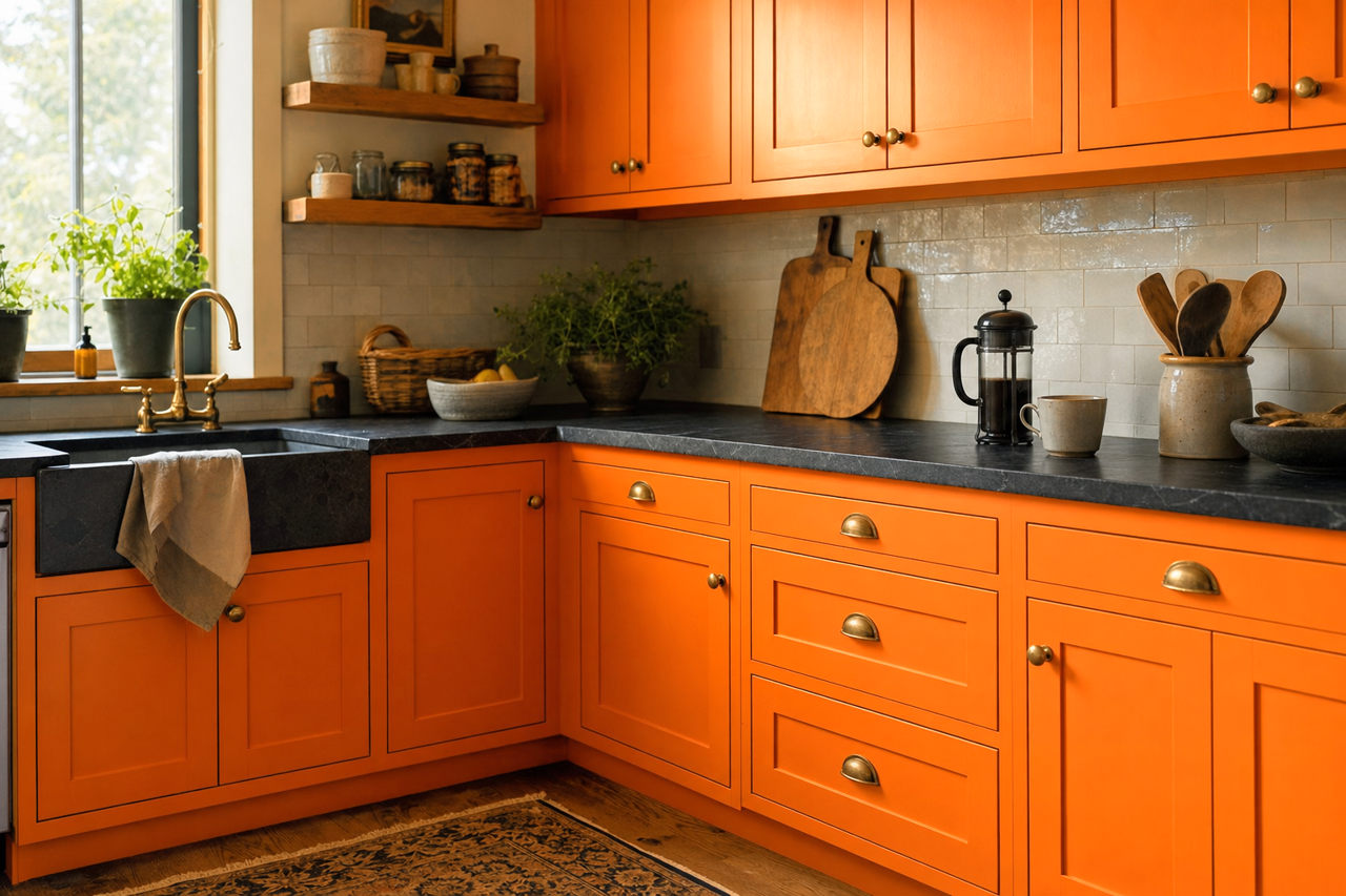 Electric by Benjamin Moore on cabinets