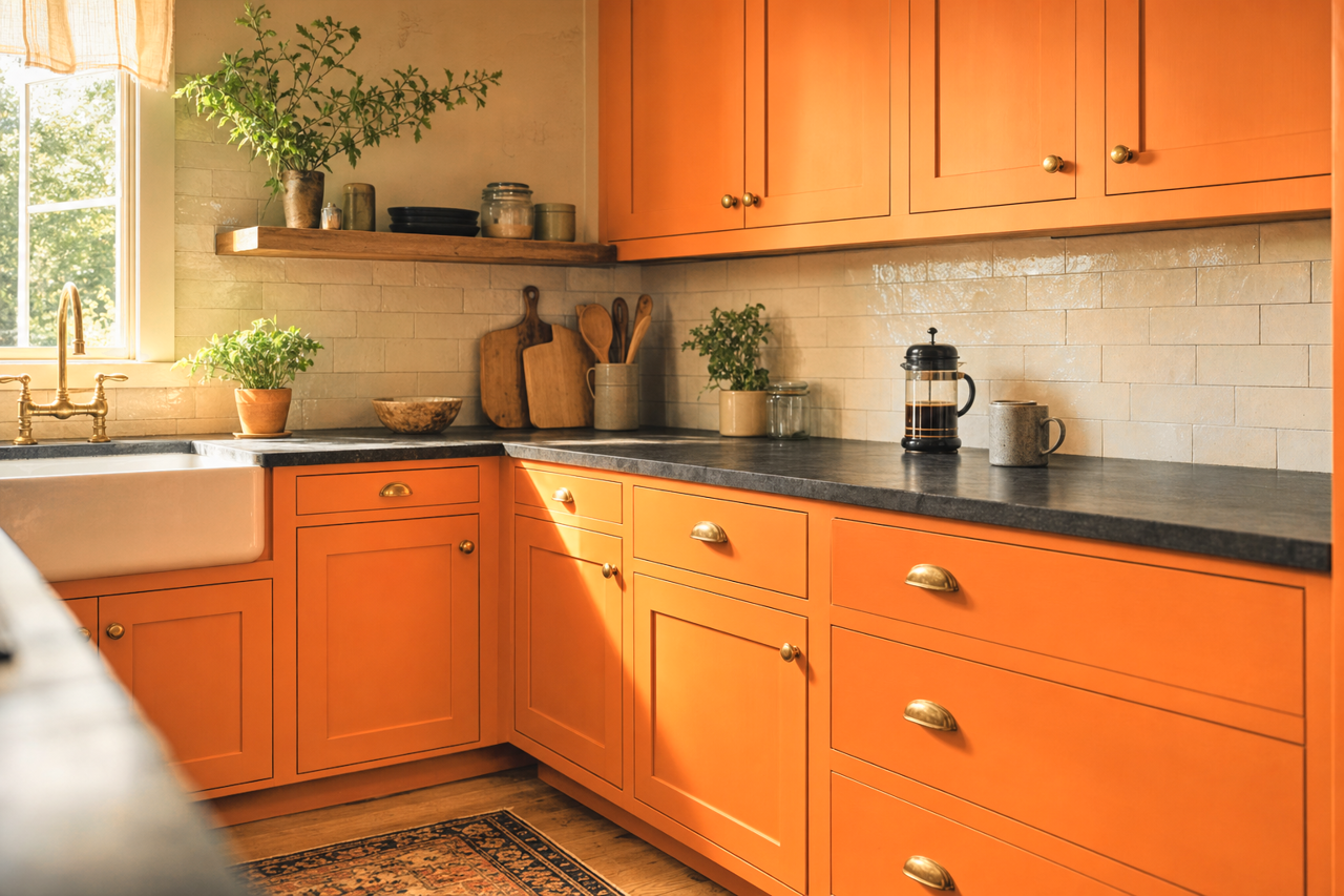 Calypso by Benjamin Moore on cabinets