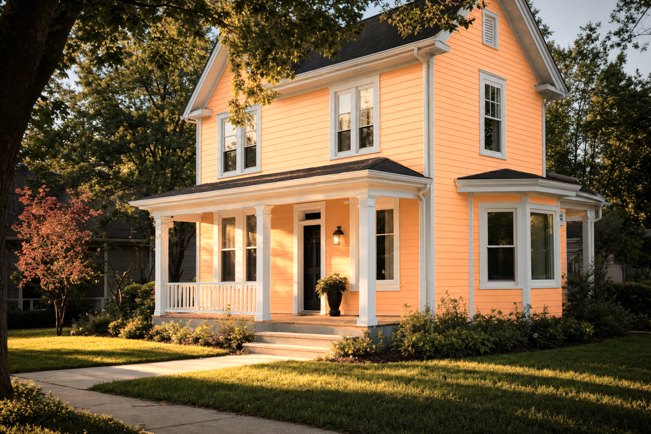 Peach by Benjamin Moore on exterior