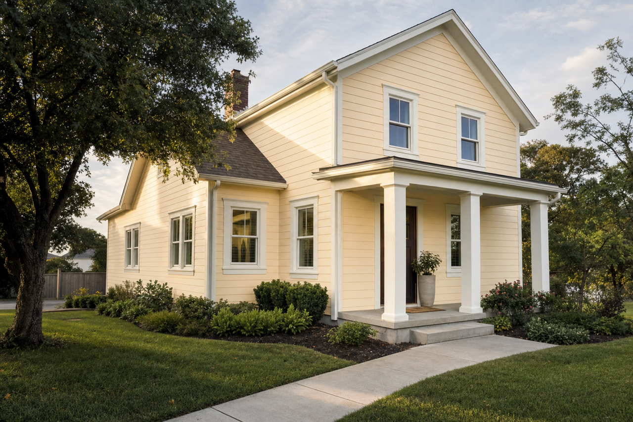 Apricot by Benjamin Moore on exterior