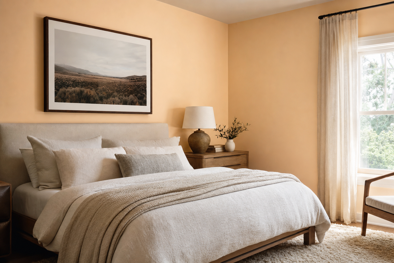 Apricot by Benjamin Moore on interiors