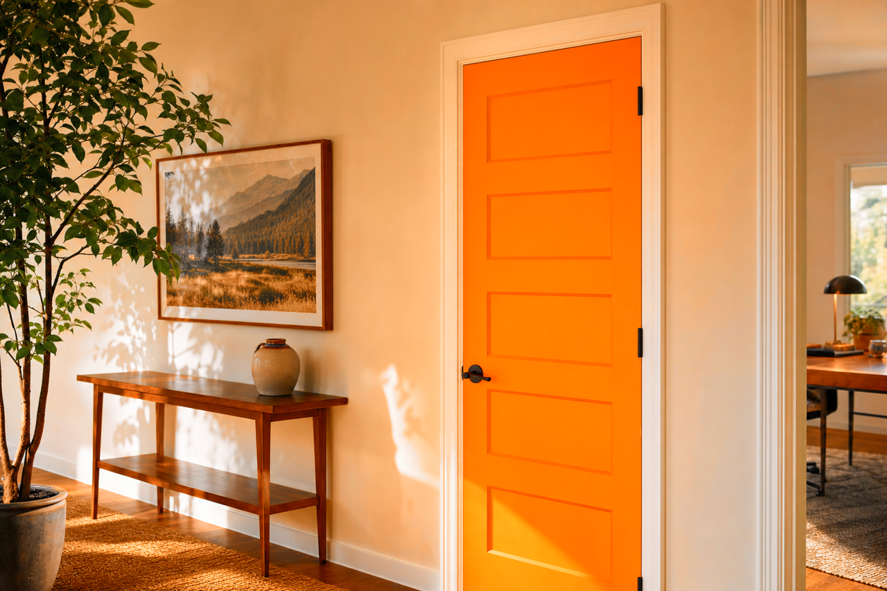 Citrus by Benjamin Moore on interior-doors