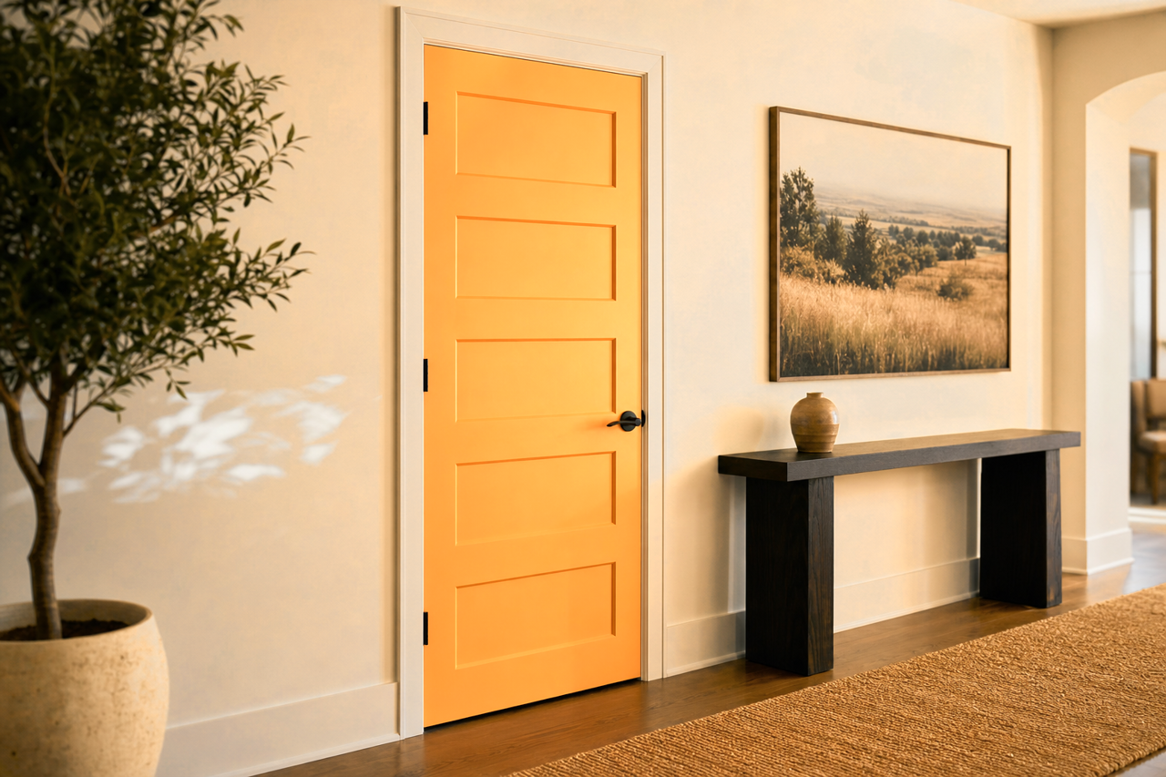 Marmalade by Benjamin Moore on interior-doors