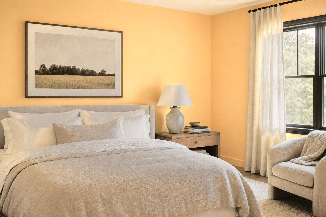 Melon by Benjamin Moore on interiors
