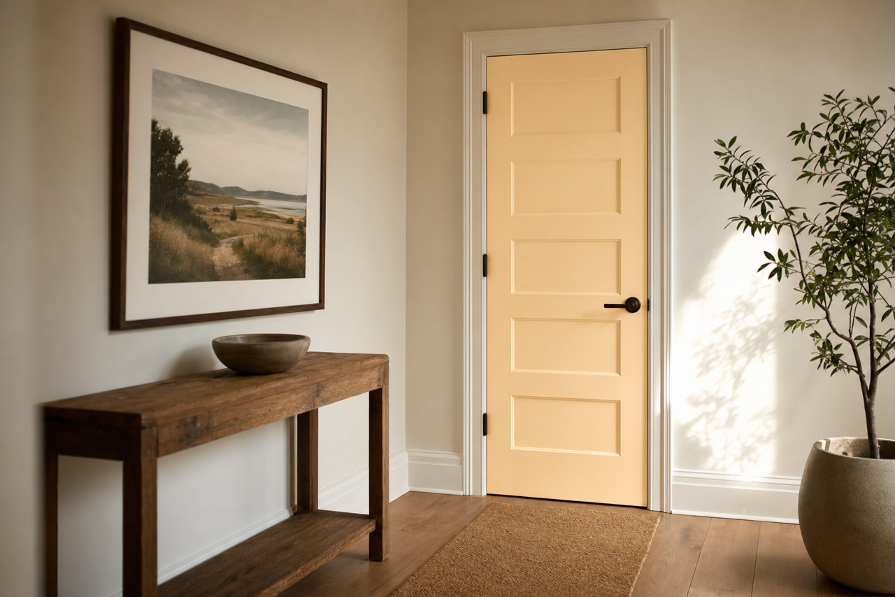 Creamy by Benjamin Moore on interior-doors