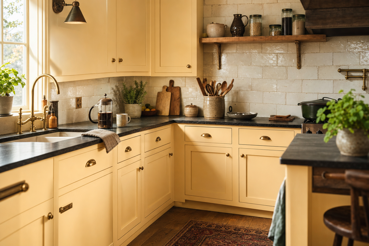 Cancun by Benjamin Moore on cabinets