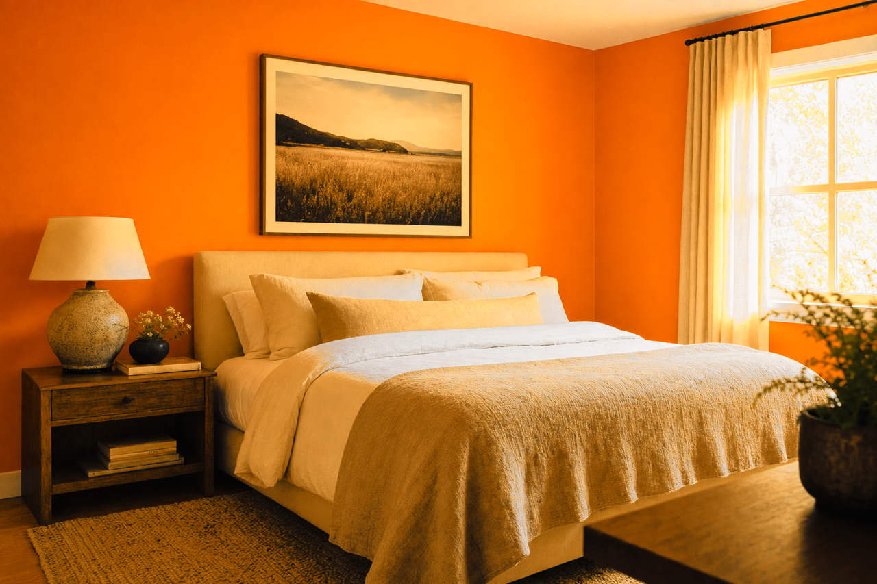 Orange by Benjamin Moore on interiors