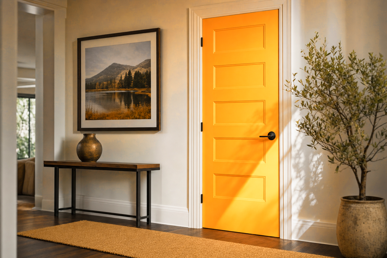 Tangelo by Benjamin Moore on interior-doors