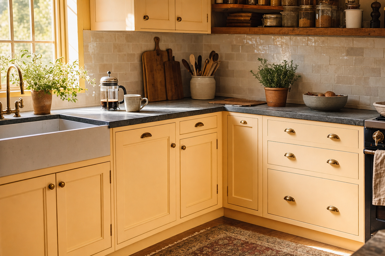 Pale by Benjamin Moore on cabinets