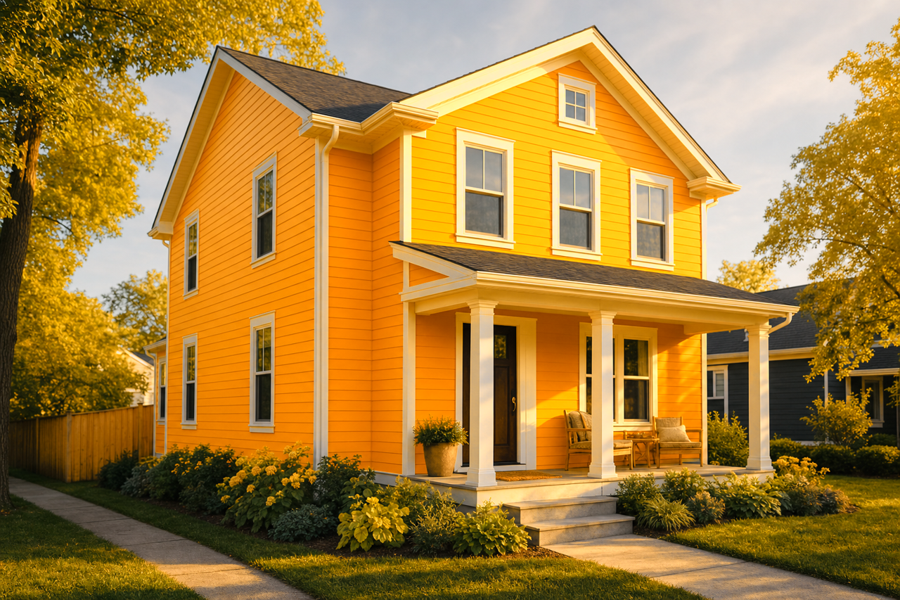 Orange by Benjamin Moore on exterior