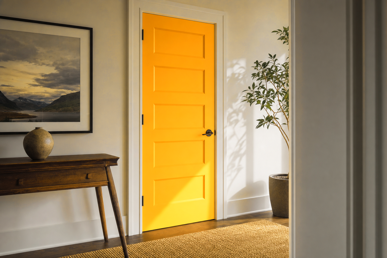 Citrus by Benjamin Moore on interior-doors