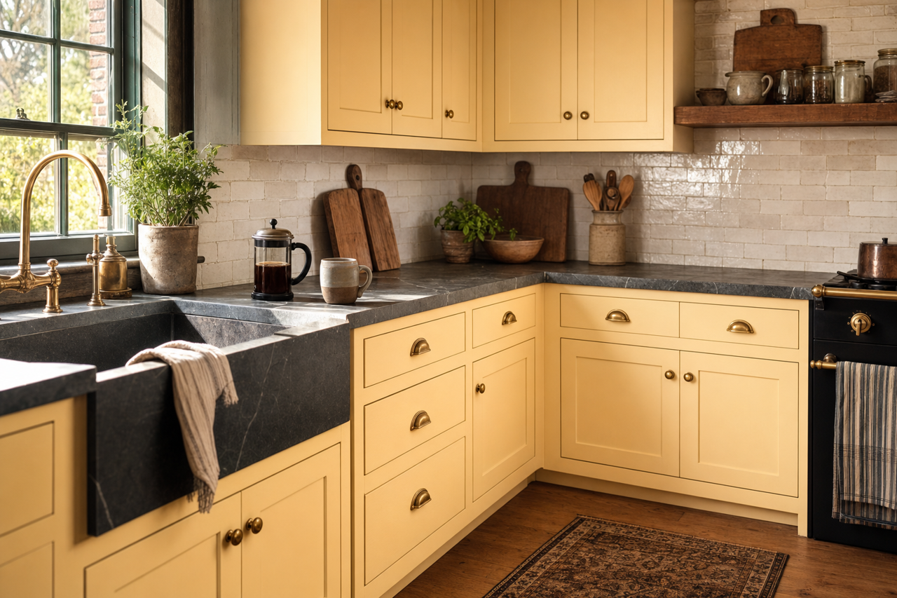 Lighthouse by Benjamin Moore on cabinets