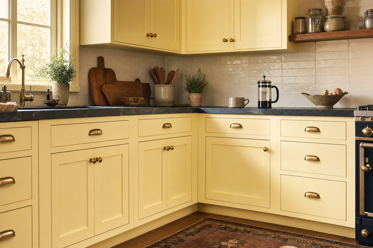 Milkyway by Benjamin Moore on cabinets
