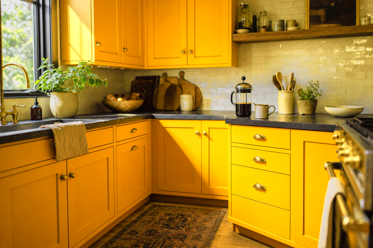 Golden by Benjamin Moore on cabinets
