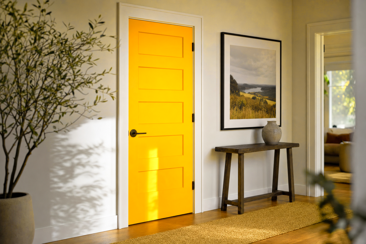 Golden by Benjamin Moore on interior-doors