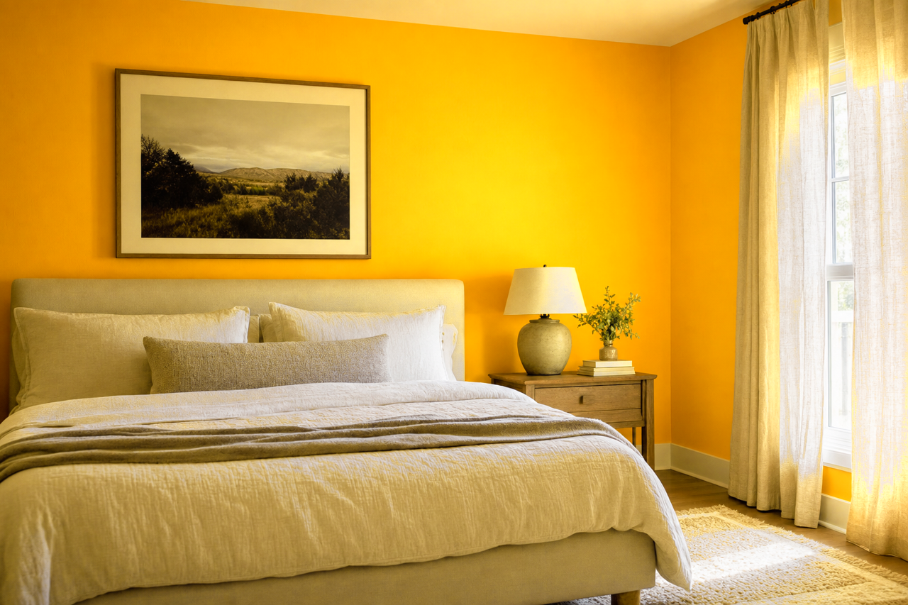 Sunflower by Benjamin Moore on interiors