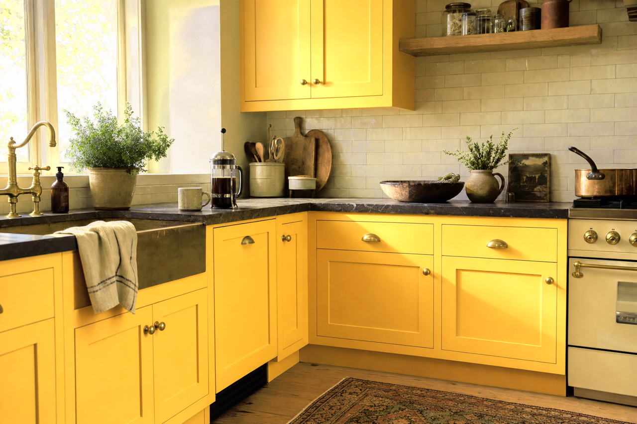 American by Benjamin Moore on cabinets