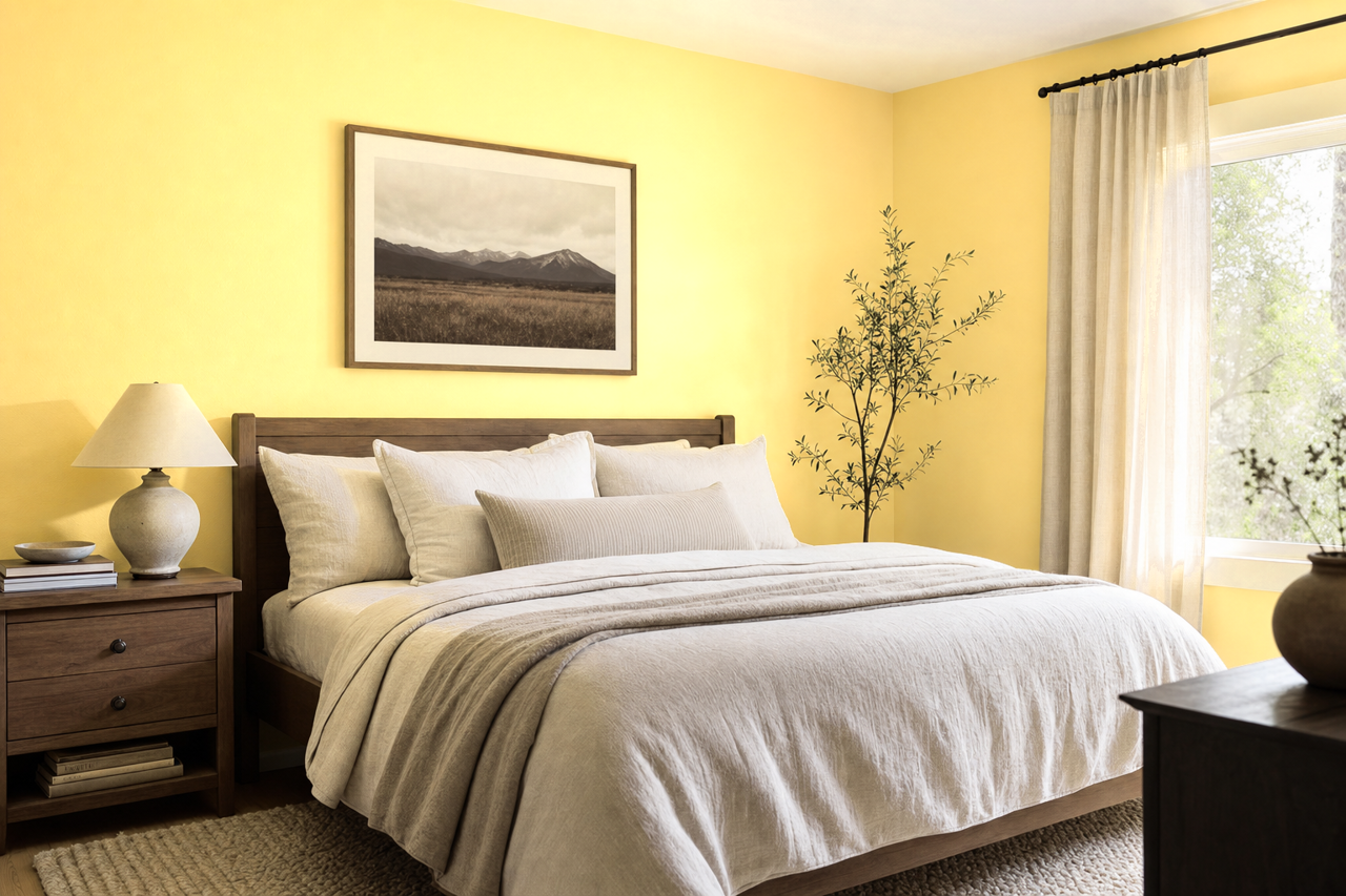 Lemon by Benjamin Moore on interiors