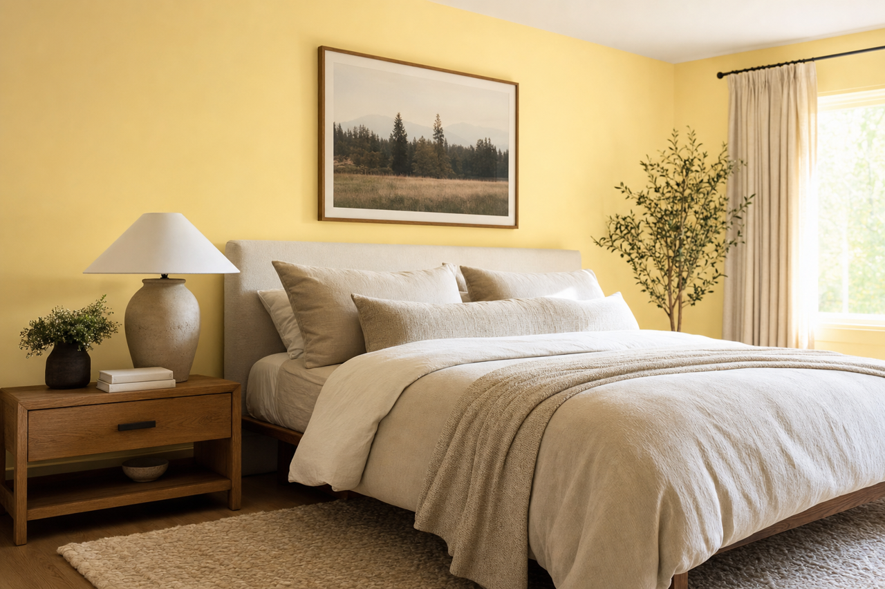 Lemon by Benjamin Moore on interiors