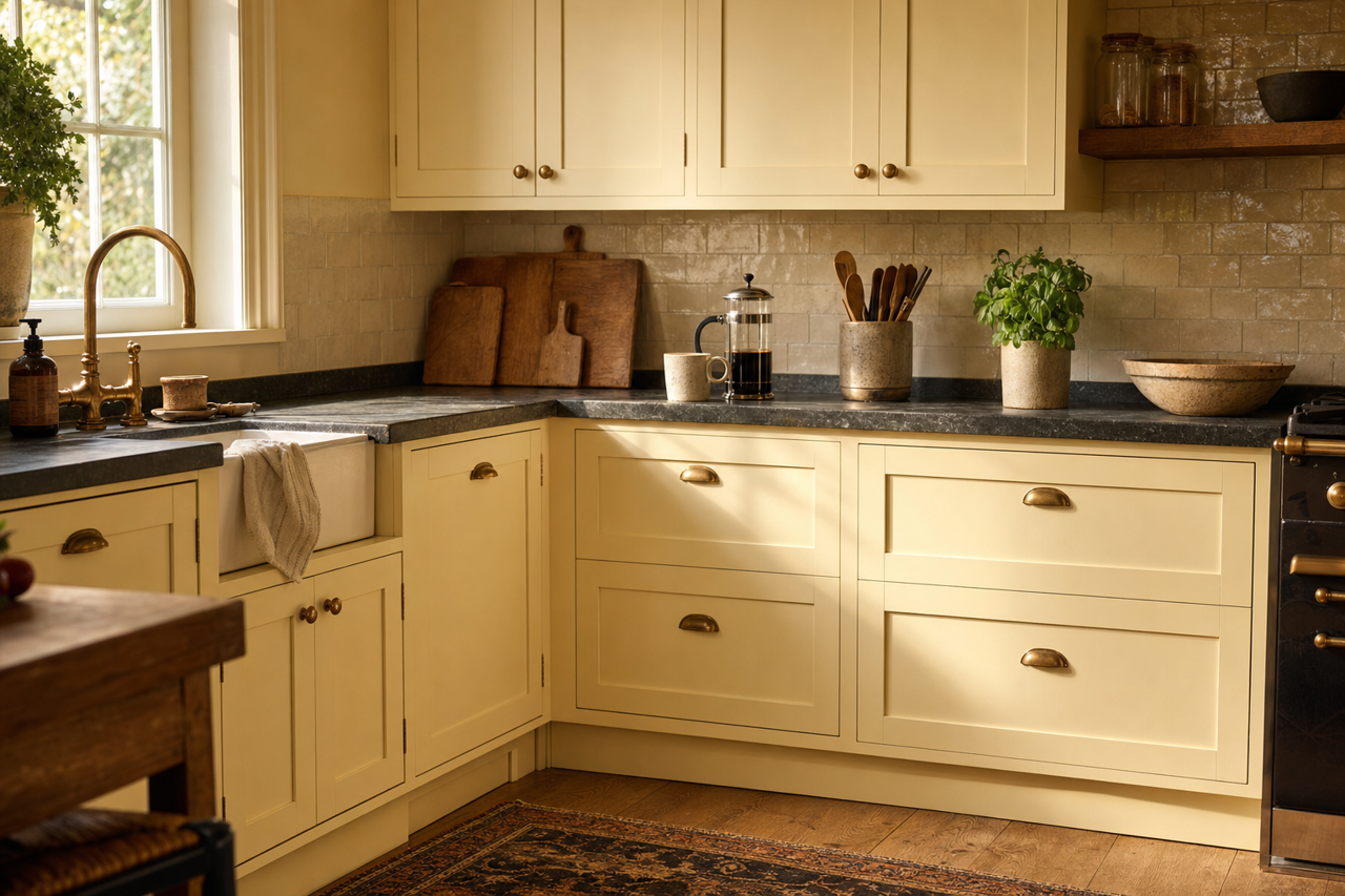 Lightning by Benjamin Moore on cabinets