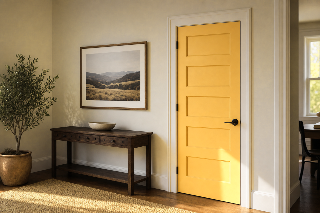 Yellowstone by Benjamin Moore on interior-doors