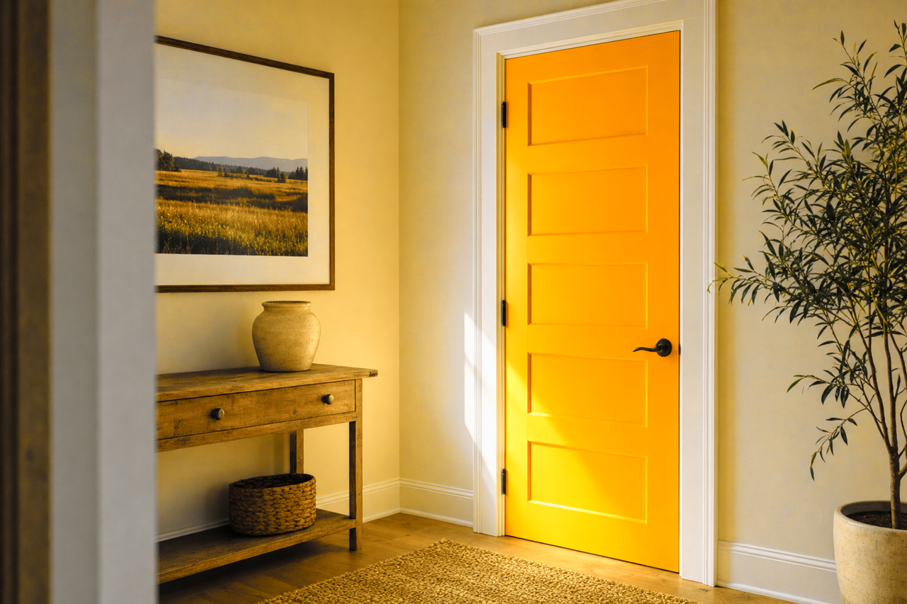 Bumble by Benjamin Moore on interior-doors