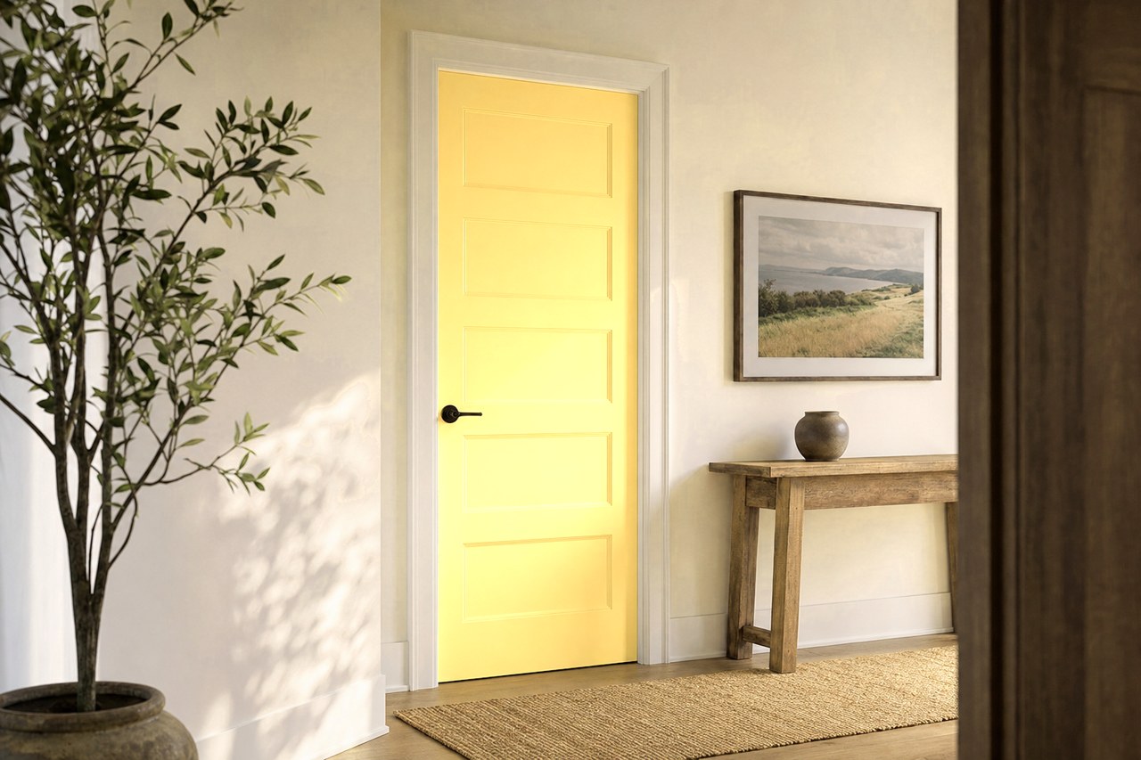 Mellow by Benjamin Moore on interior-doors