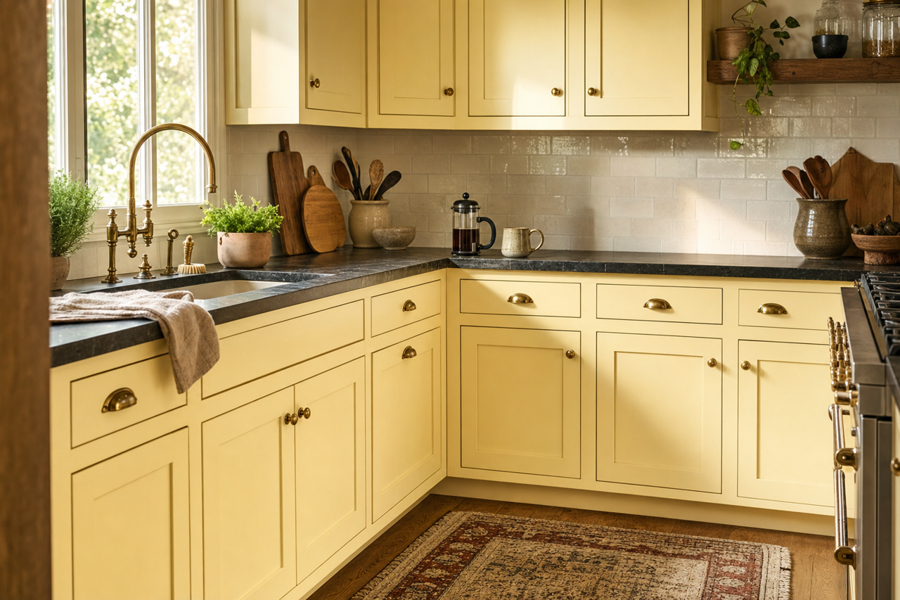 Moonlight by Benjamin Moore on cabinets