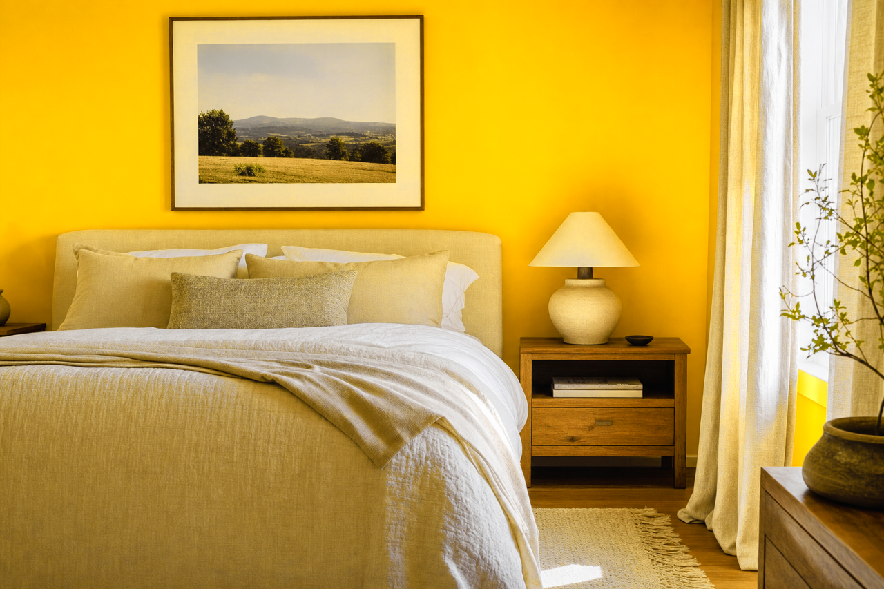Lemon by Benjamin Moore on interiors