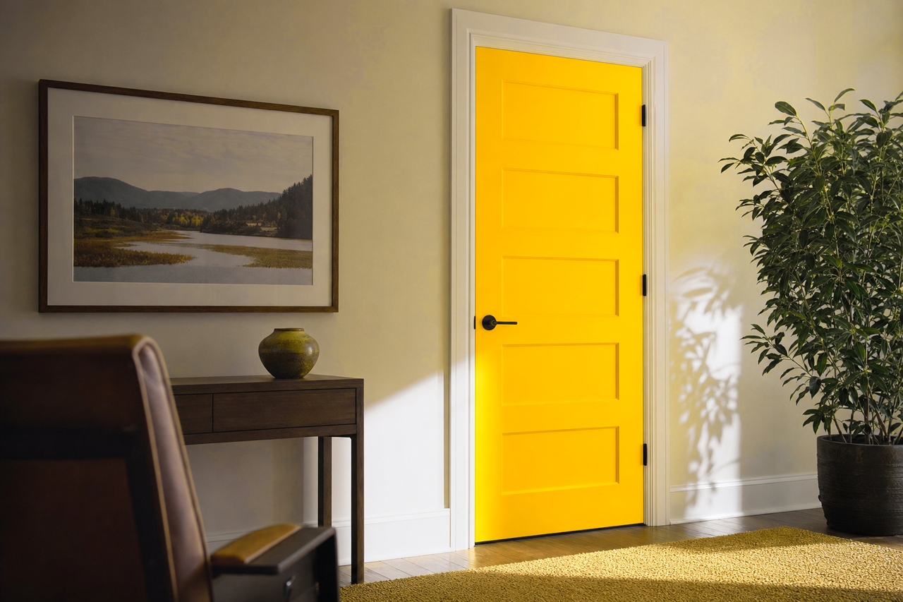 Sunshine by Benjamin Moore on interior-doors