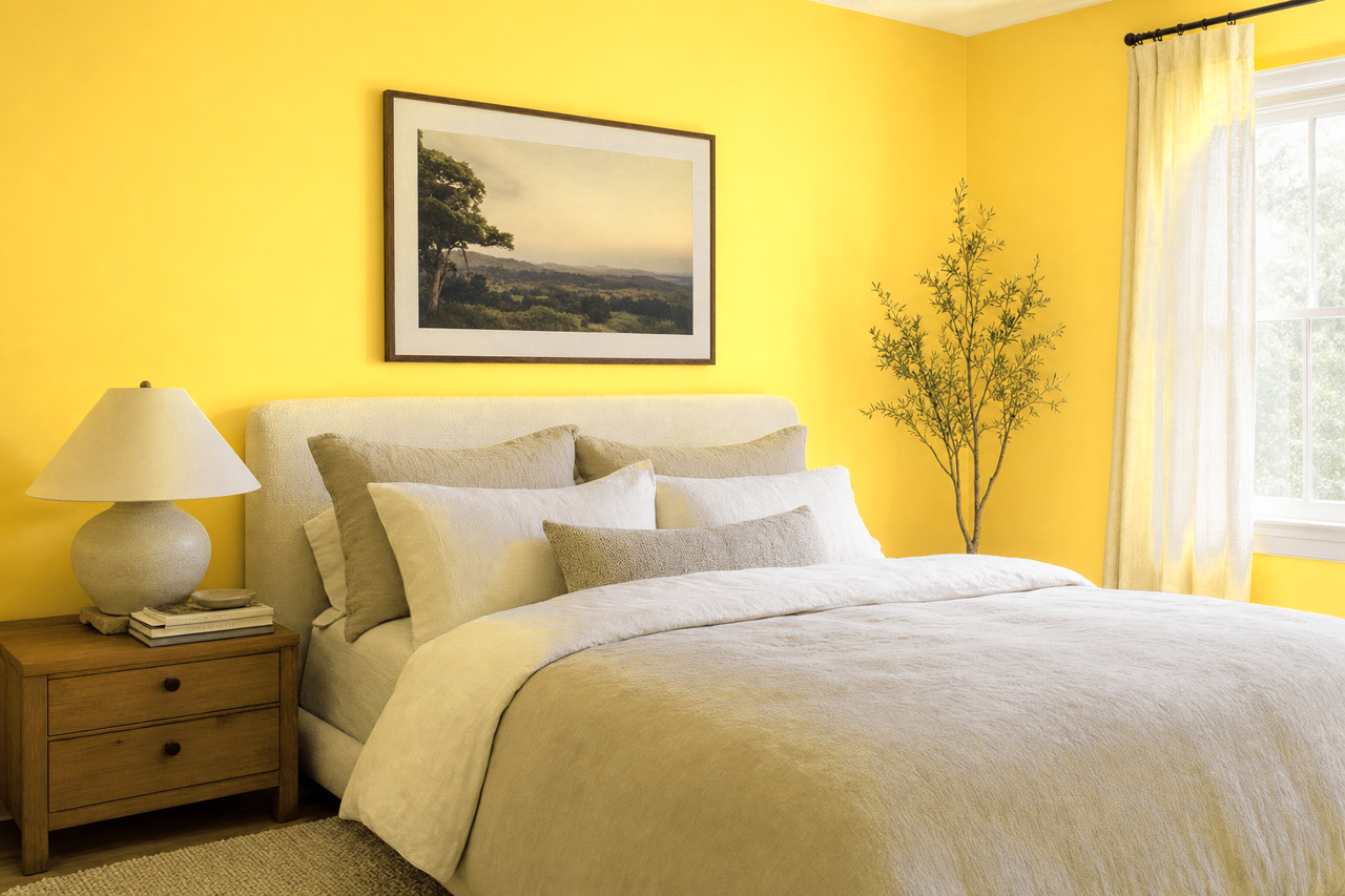 Yellow by Benjamin Moore on interiors