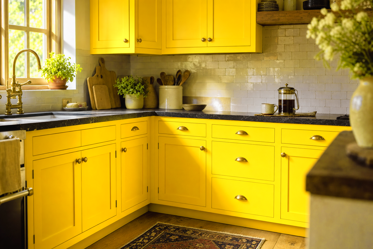 Sun by Benjamin Moore on cabinets