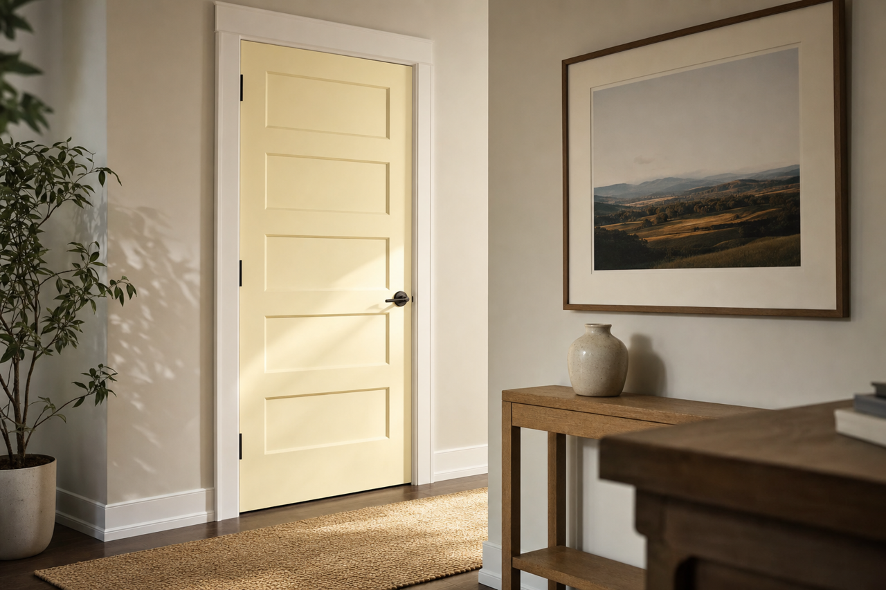 Crème by Benjamin Moore on interior-doors