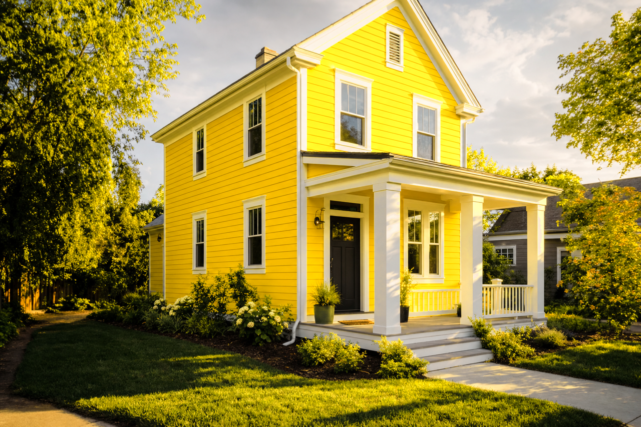 Yolk by Benjamin Moore on exterior