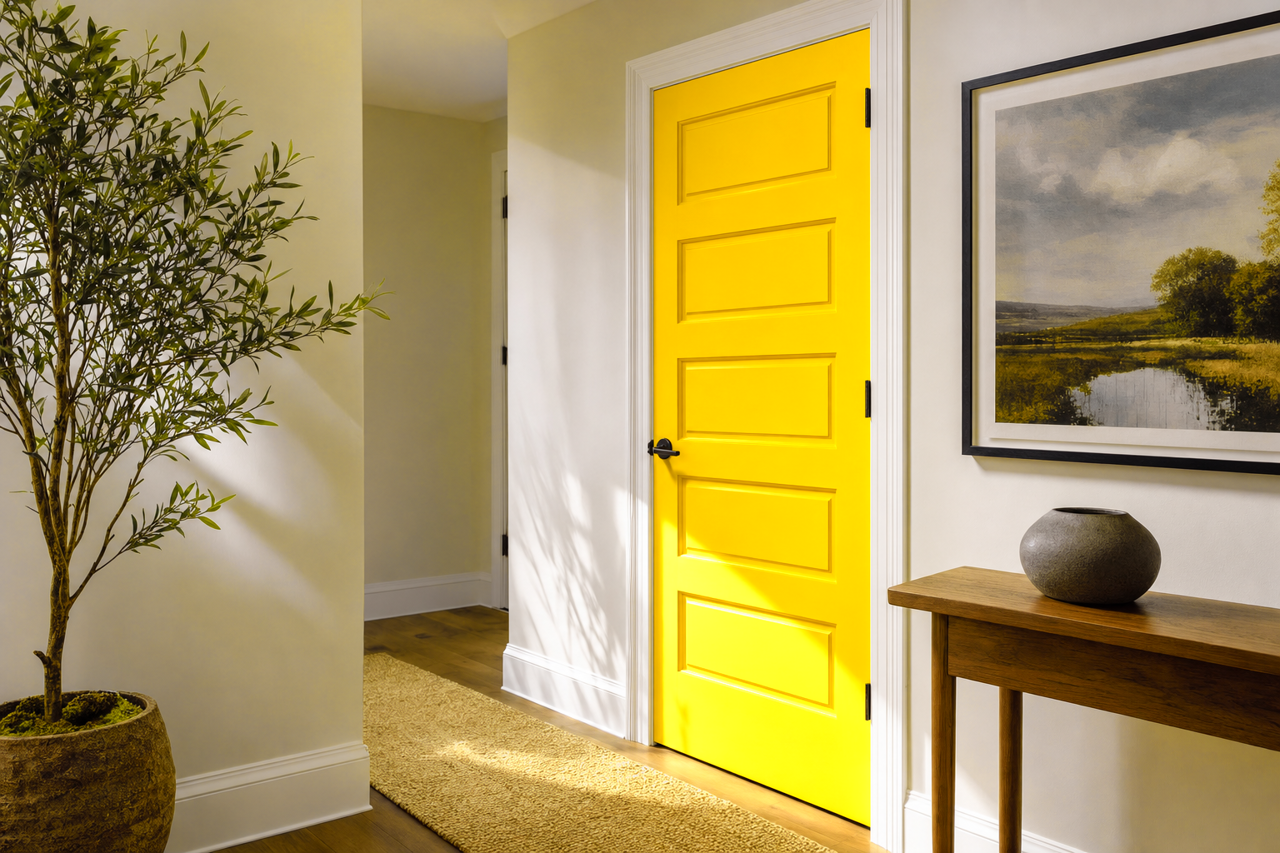 Yolk by Benjamin Moore on interior-doors