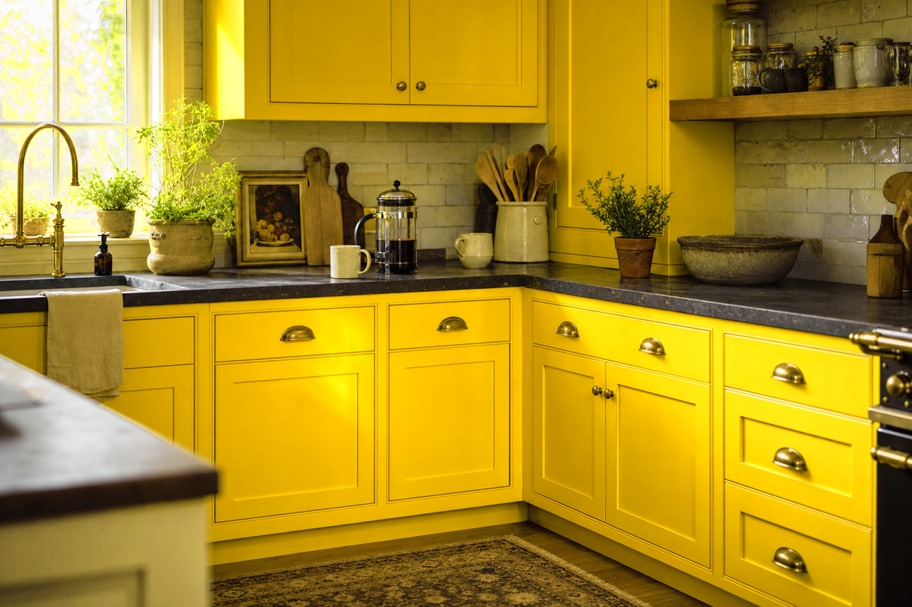 Sun by Benjamin Moore on cabinets
