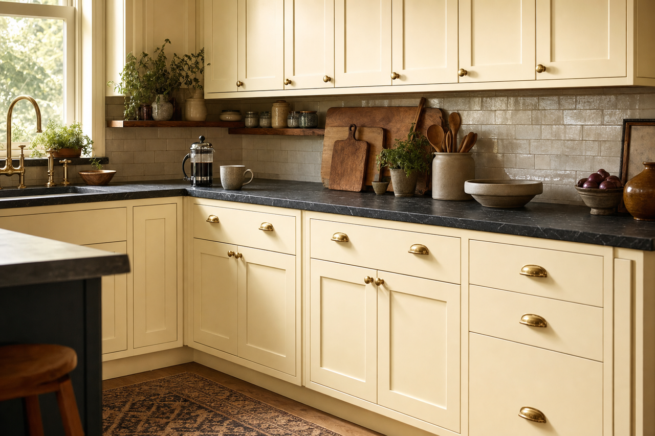 Crème by Benjamin Moore on cabinets