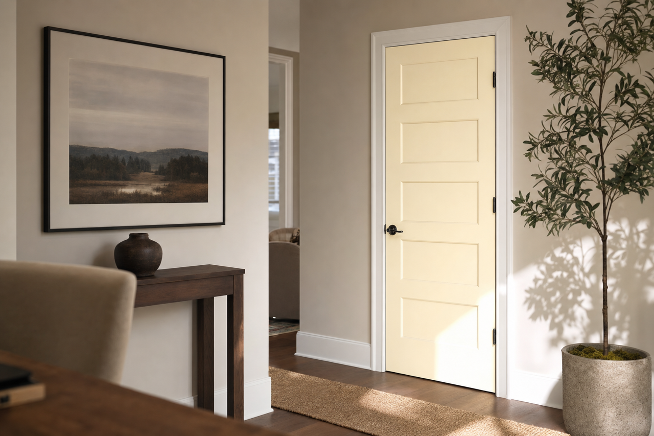Crème by Benjamin Moore on interior-doors