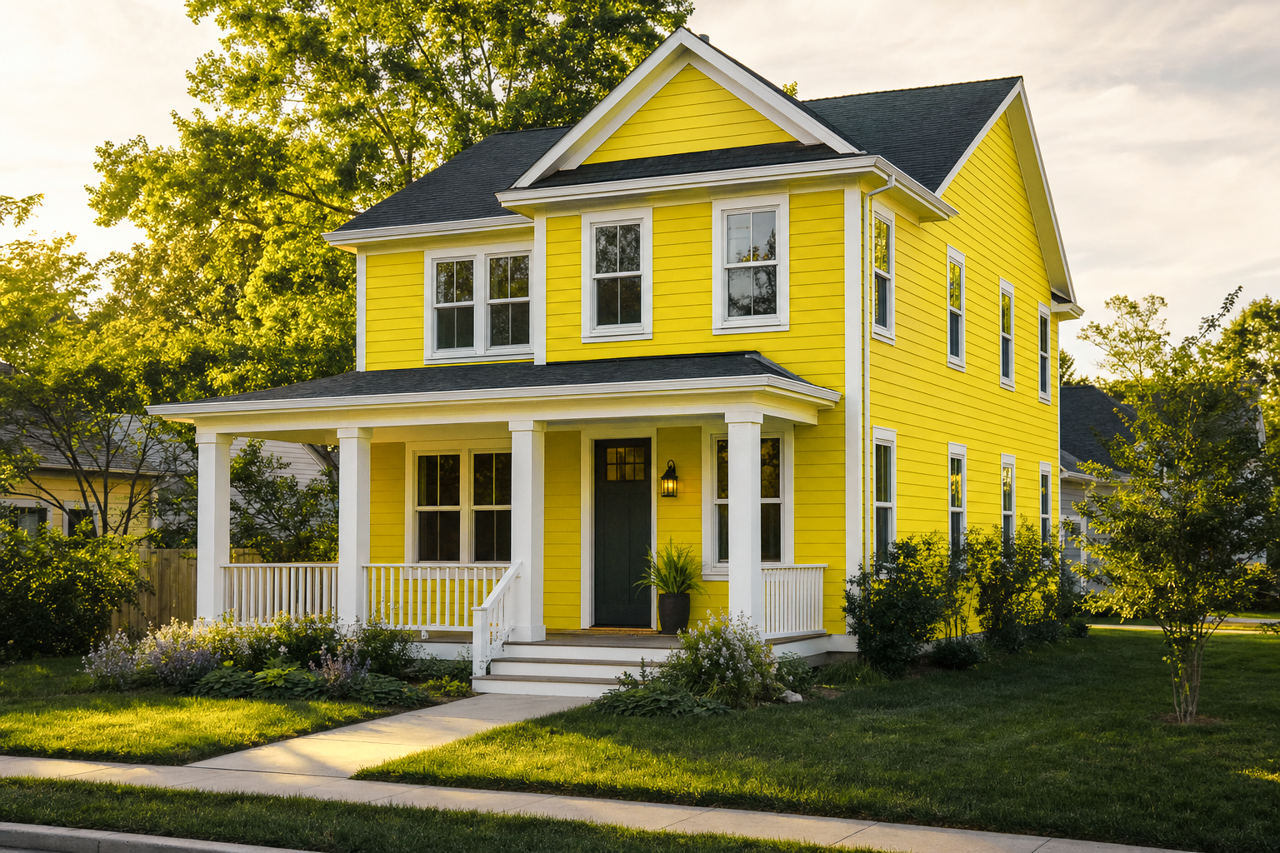 Chartreuse by Benjamin Moore on exterior