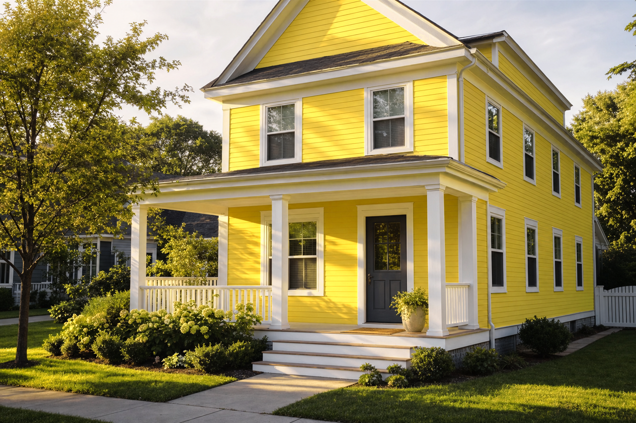 Citron by Benjamin Moore on exterior