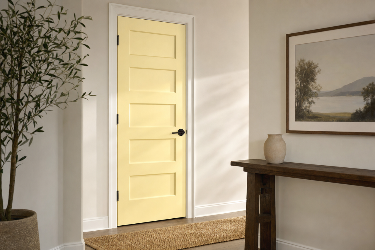 Lemonade by Benjamin Moore on interior-doors