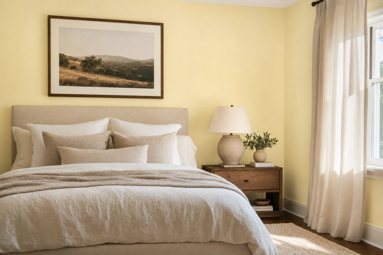 Lemon by Benjamin Moore on interiors