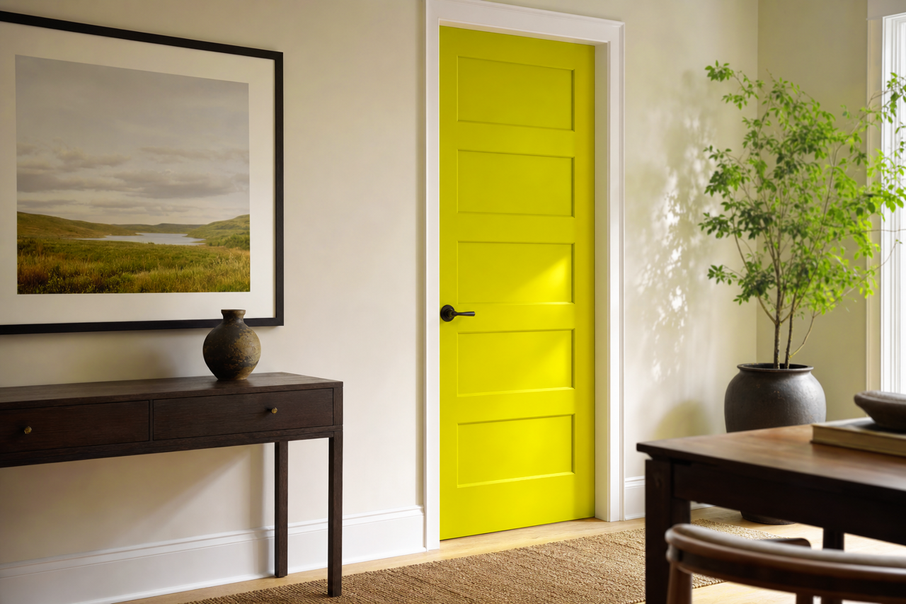 Yew by Benjamin Moore on interior-doors