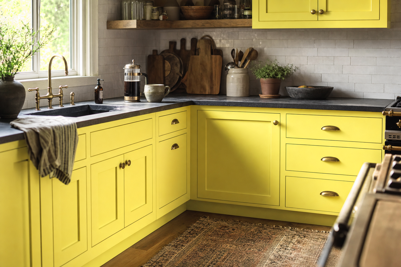 Limelight by Benjamin Moore on cabinets