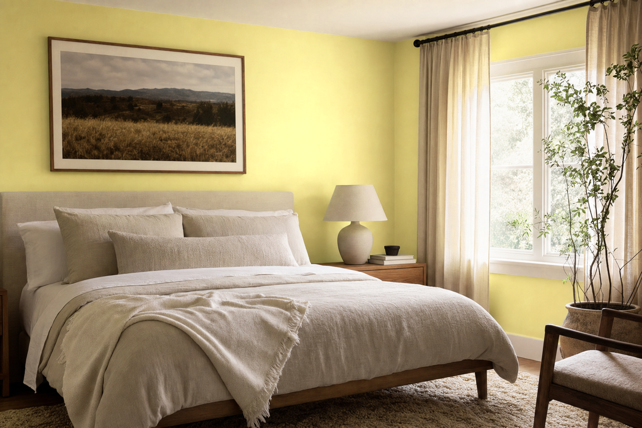 Lemon by Benjamin Moore on interiors